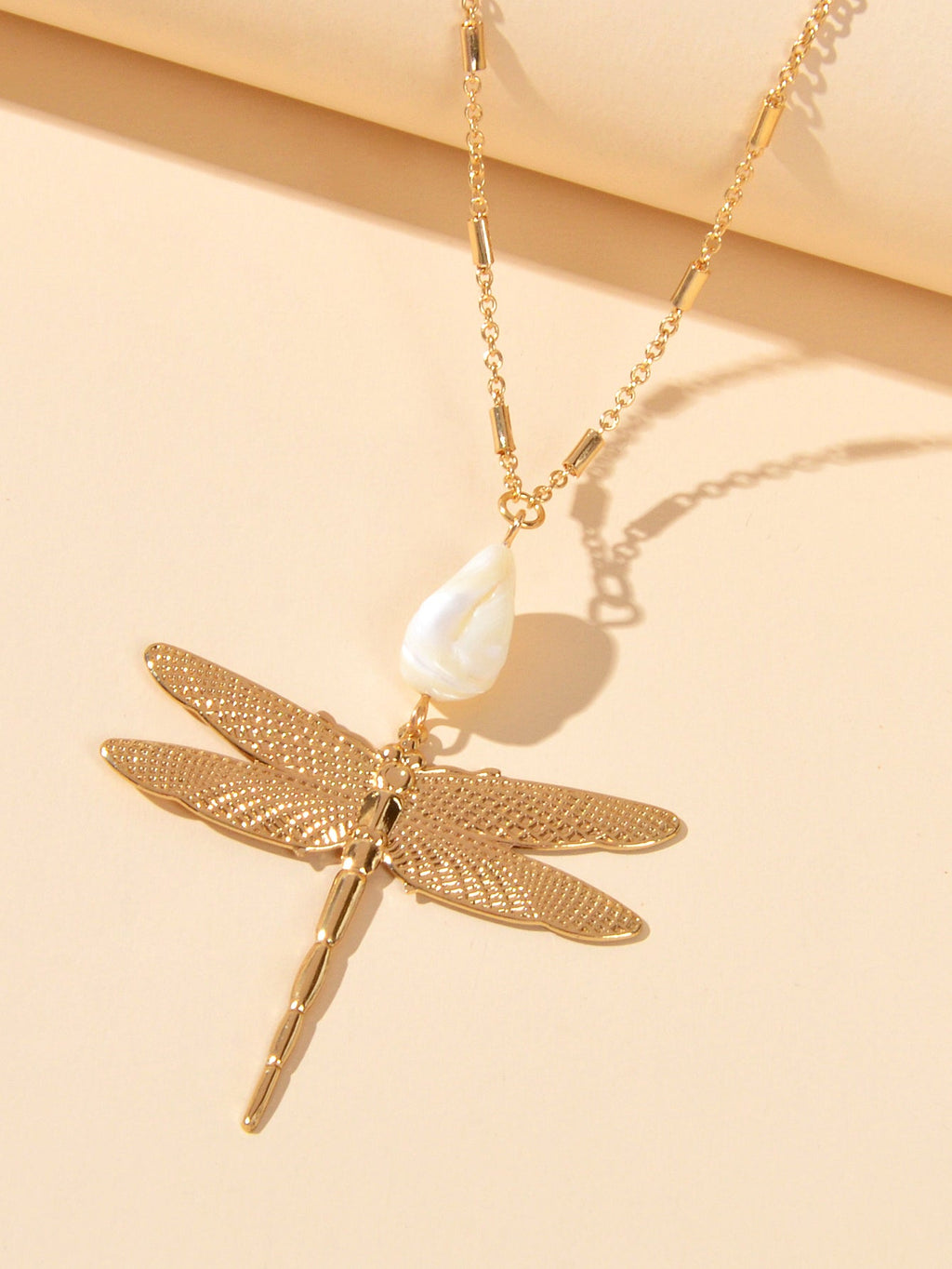 Boho Chic Style Long Chain Shell Dragonfly Charm Trendy Necklace Ladies Jewelry