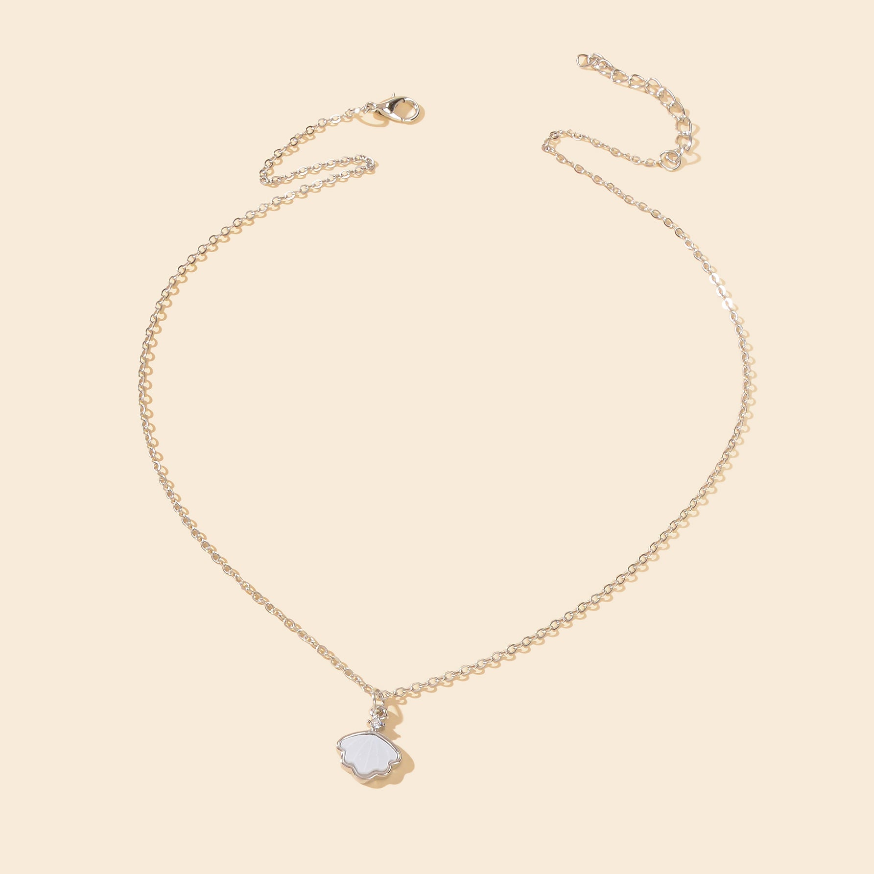 Personalized Jewellery White Resin Shell Shape Charm Delicate Everyday Necklace