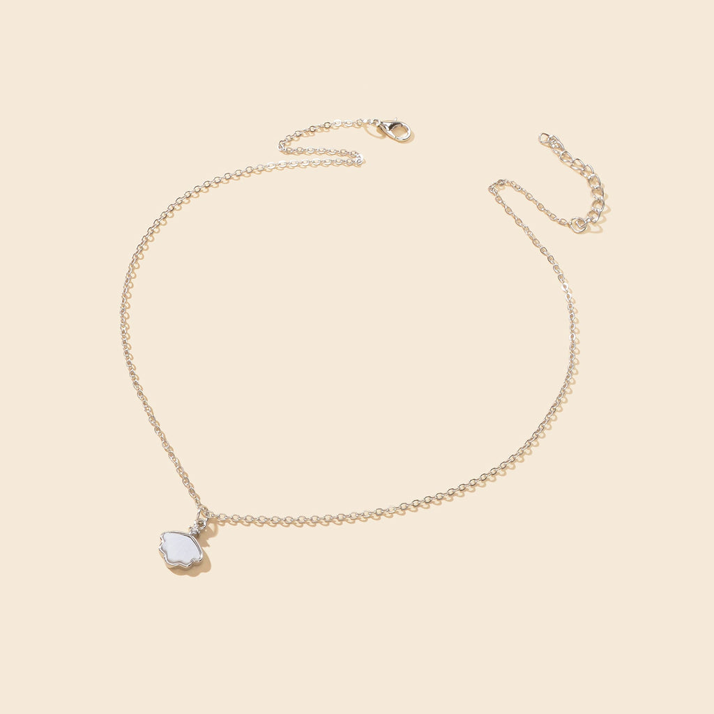 Personalized Jewellery White Resin Shell Shape Charm Delicate Everyday Necklace