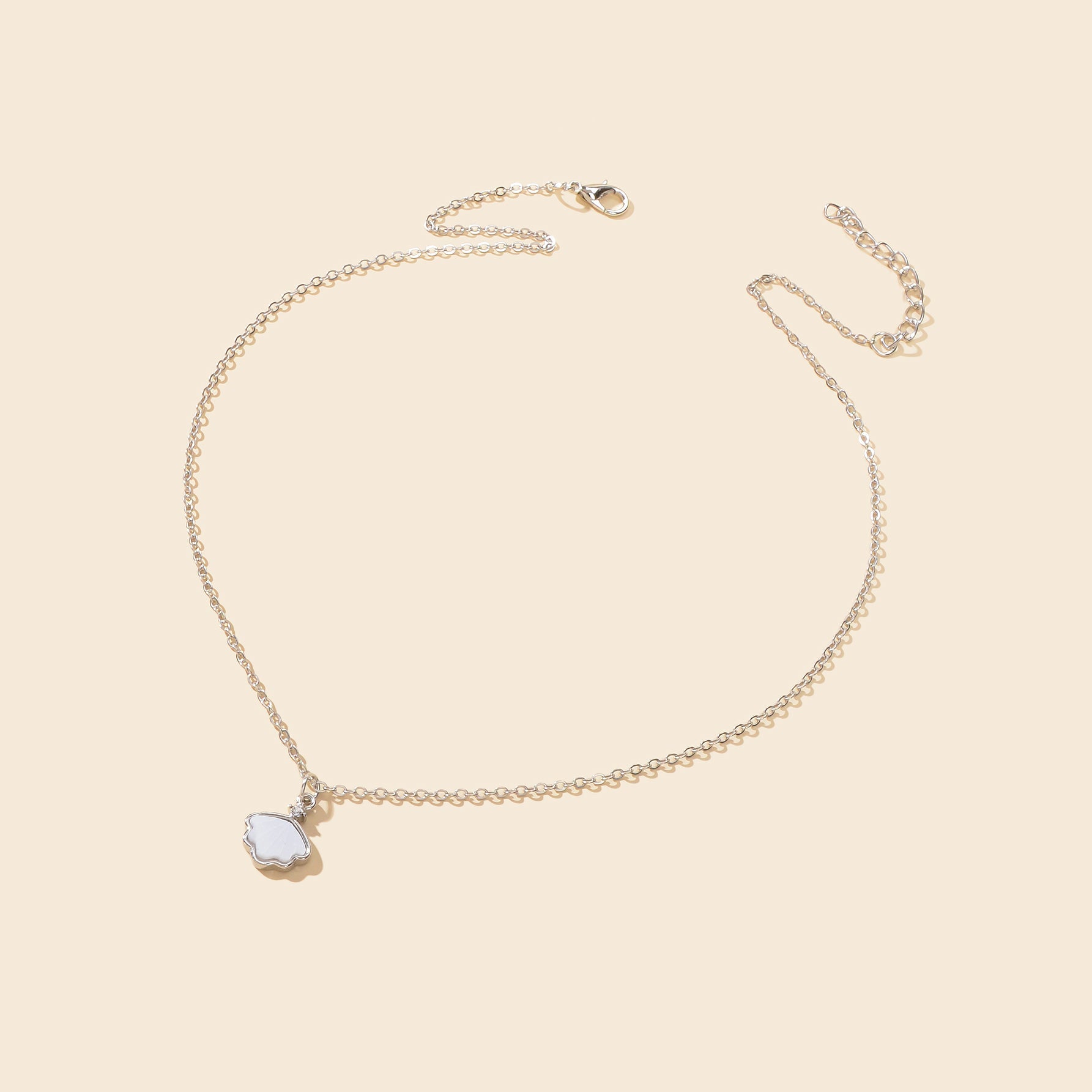 Personalized Jewellery White Resin Shell Shape Charm Delicate Everyday Necklace