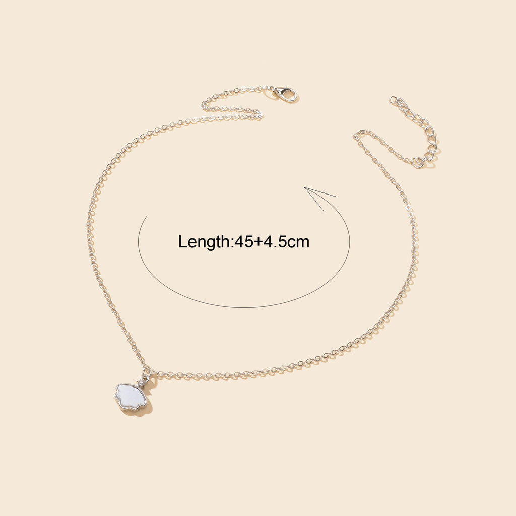 Personalized Jewellery White Resin Shell Shape Charm Delicate Everyday Necklace
