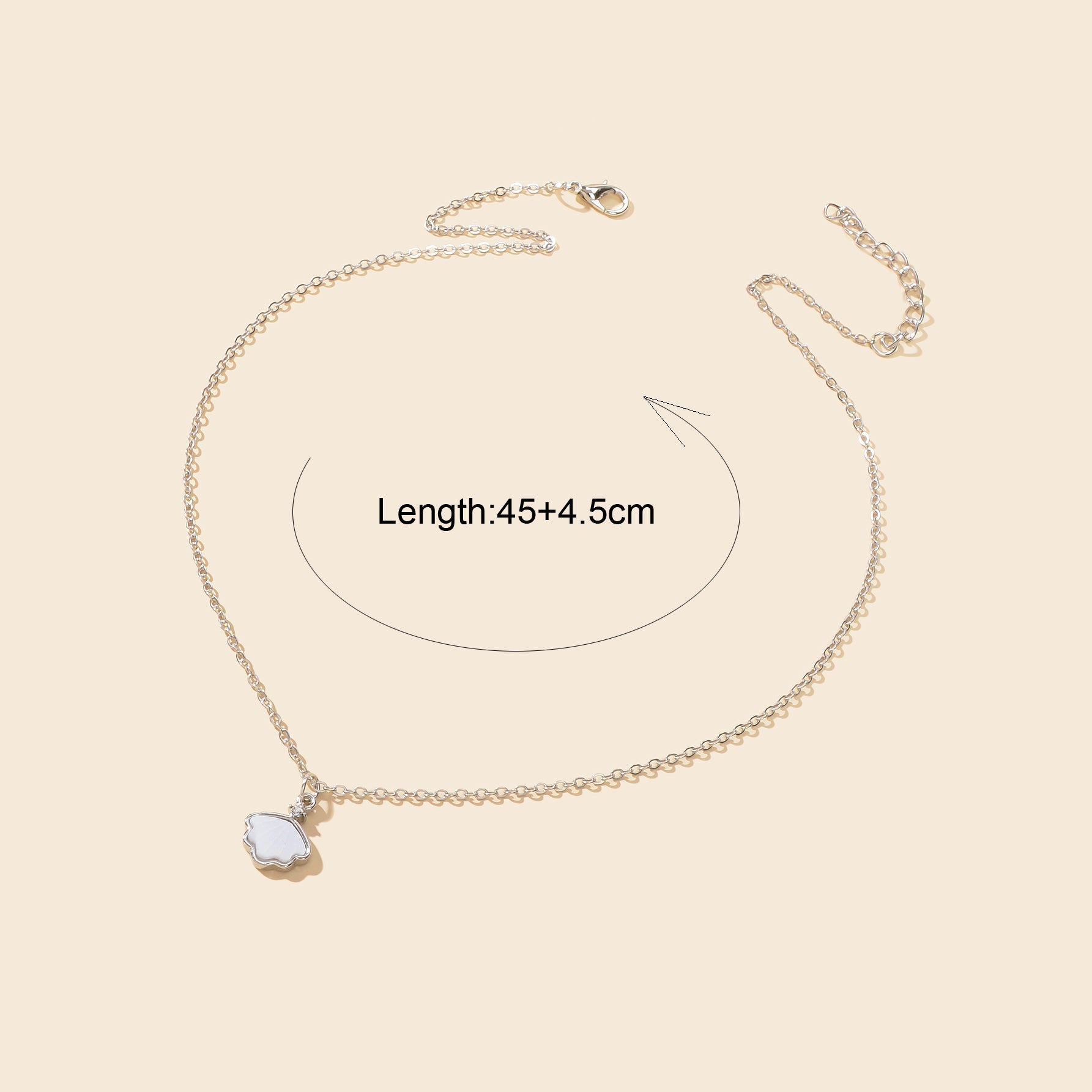Personalized Jewellery White Resin Shell Shape Charm Delicate Everyday Necklace